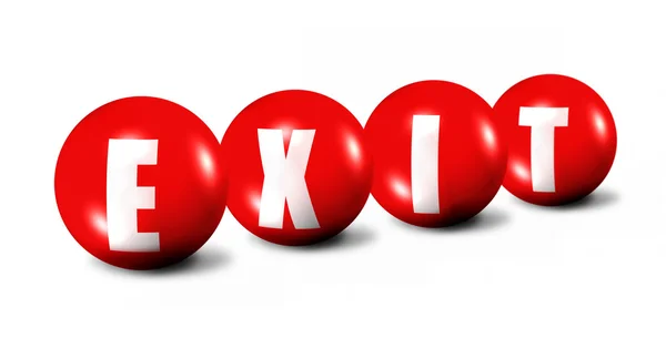 Red exit word made of spheres — Stock Photo, Image