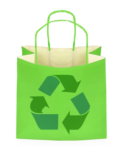 Boodschappentas met recycle symbool — Stockfoto