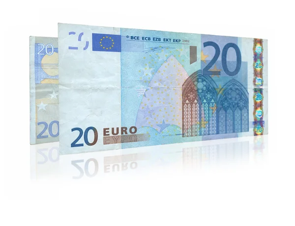 Två tjugo eurosedlar — Stockfoto