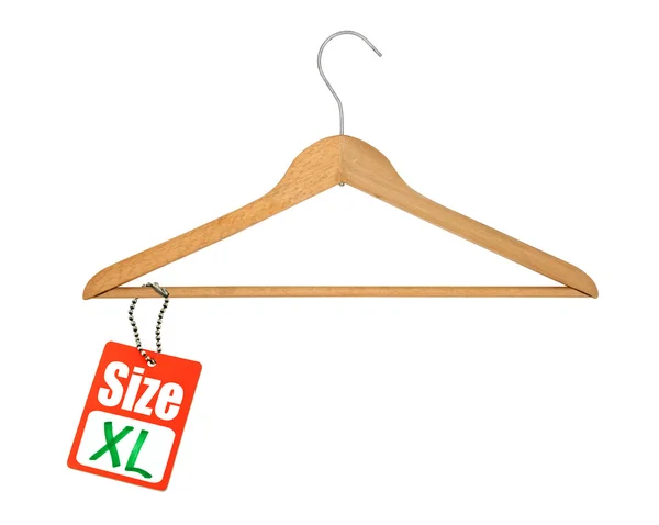 Percha de abrigo y etiqueta de tamaño XL — Foto de Stock