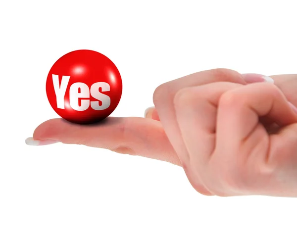 Yes sign on finger — Stock Photo, Image