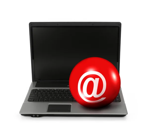 Internet symbol på laptop — Stockfoto