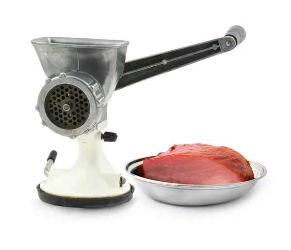 Manual mincer and juicy loin — Stock Photo, Image
