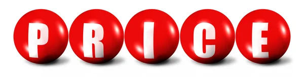 Palavra preço vermelho feito de esferas — Fotografia de Stock