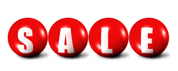 Palavra de venda vermelha feita de esferas — Fotografia de Stock
