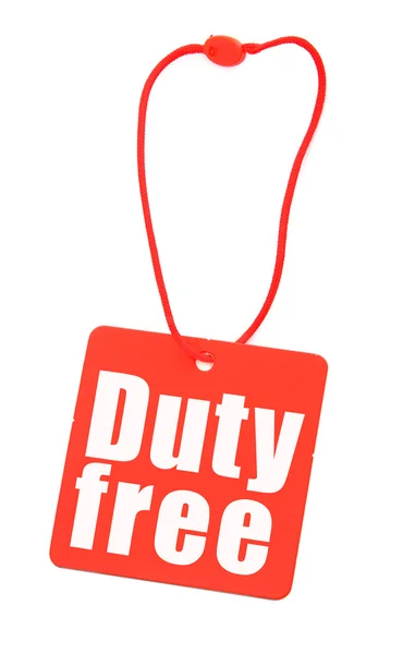 Duty free tag on white — Stock Photo, Image