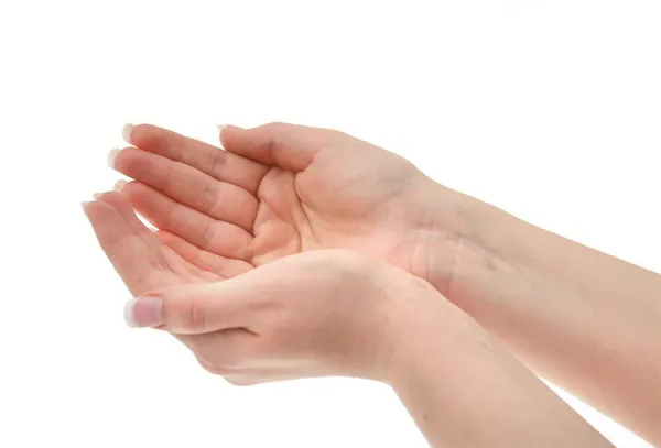 Mãos femininas unidas — Fotografia de Stock
