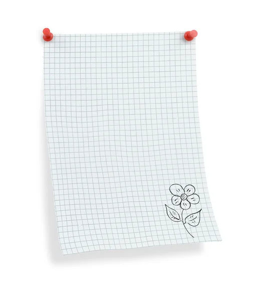 stock image Squared paper with flower motif