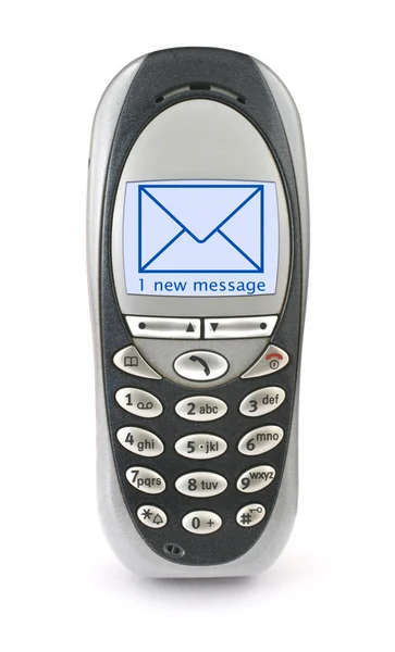 Mobile phone with SMS — Stock Photo, Image