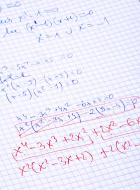 Hand written maths calculations clipart