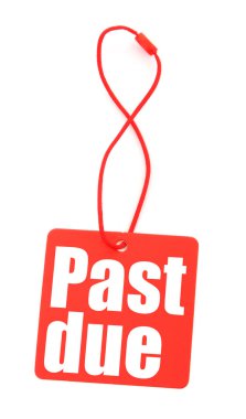 Red tag with with past due inscription clipart