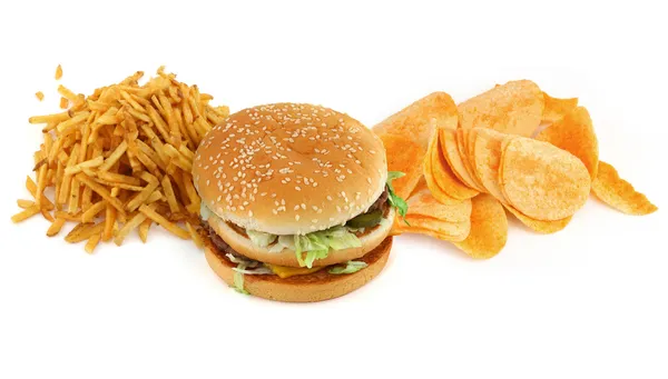 Egészségtelen élelmiszerek összetétele — Stock Fotó