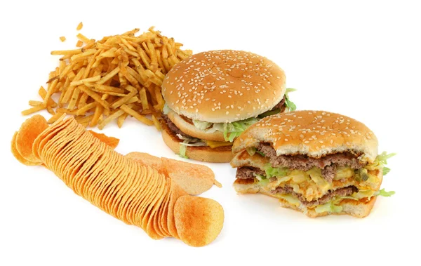 Composição alimentar pouco saudável — Fotografia de Stock