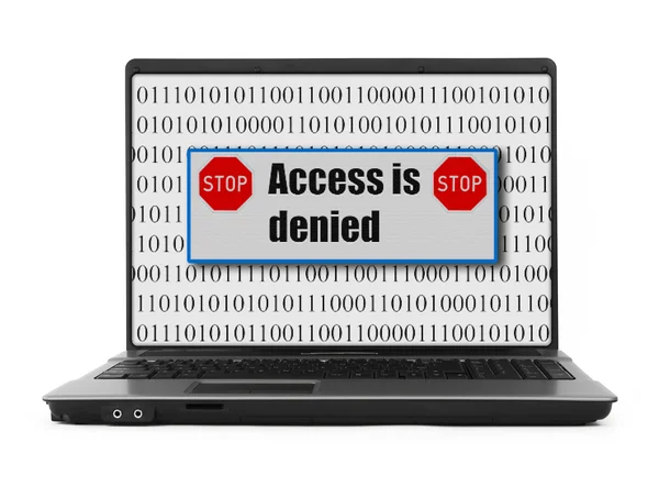 Access is denied notice on a notebook — Zdjęcie stockowe