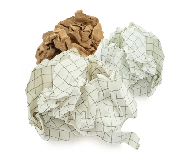 Groep van verfrommeld papier ballen — Stockfoto