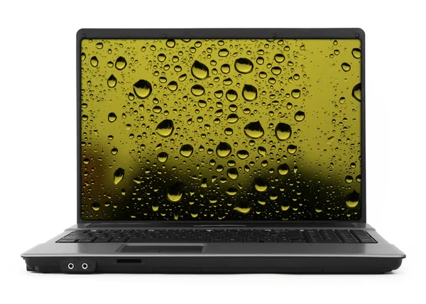 Notebook and waterdrops — Stock Photo, Image