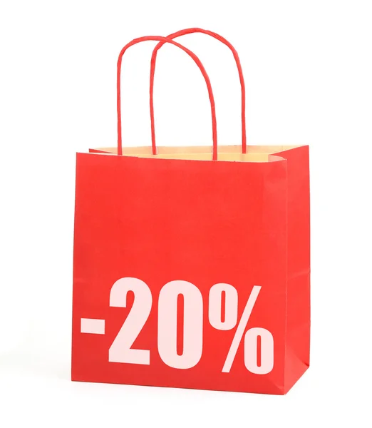 Shopping bag with -20% sign — Stock Photo, Image