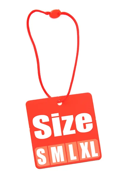 Size Tag isolated on white — Stock Photo, Image