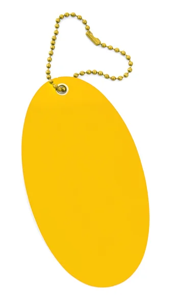 Yellow price tag on white — Stock Photo, Image