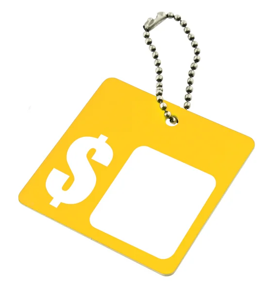 Etiqueta amarilla con símbolo dólar — Foto de Stock