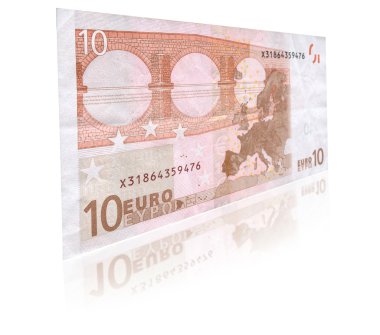 10 Euro banknote with reflection clipart