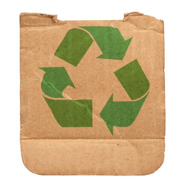 Cardboard with recycle symbol clipart