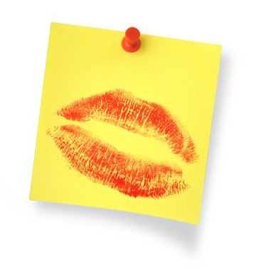 Love message on yellow note clipart