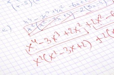 Hand written maths calculations clipart
