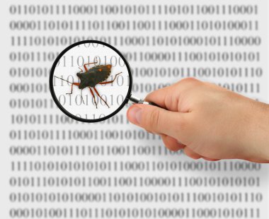 Concept of searching for a bug clipart