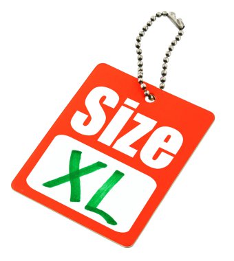 XL boyutu etiketi