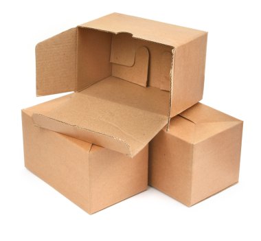 Three cardboard boxes clipart