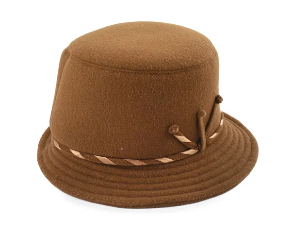 Hnědý dámský klobouk — Stock fotografie
