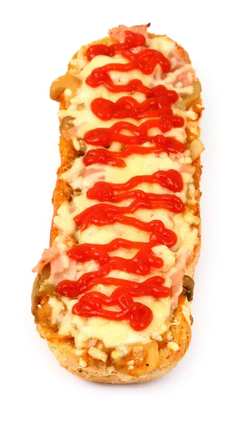 Presunto quente e queijo baguete — Fotografia de Stock