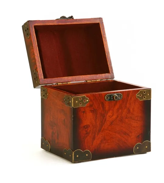 Open antique wooden trunk — Stock Photo, Image