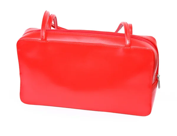 Kvinnliga rött läder handväska — Stockfoto