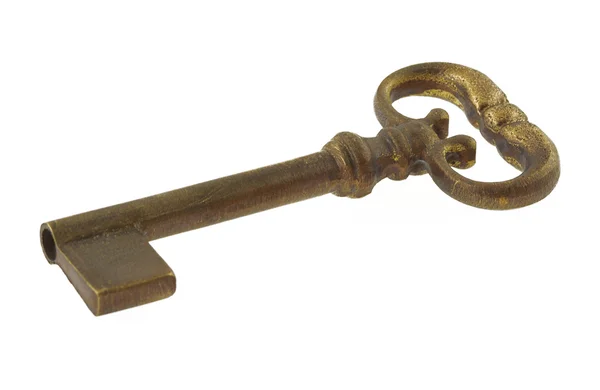 Gilded antique key — Stock Photo, Image