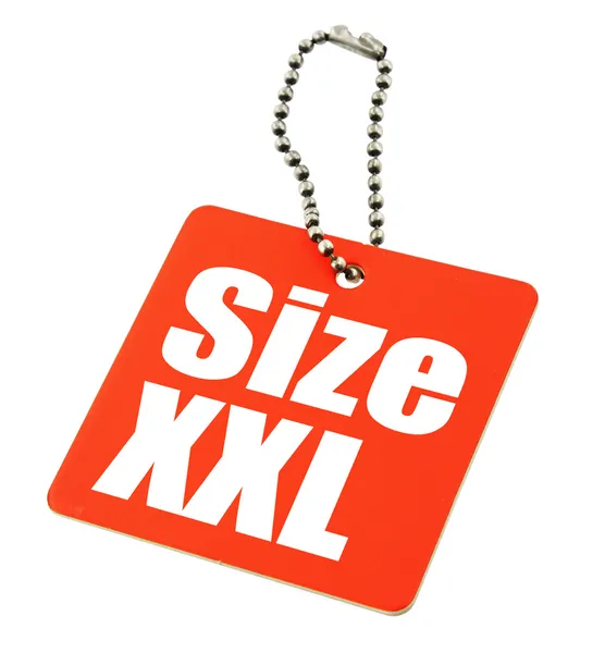 Etiqueta de tamaño XXL —  Fotos de Stock