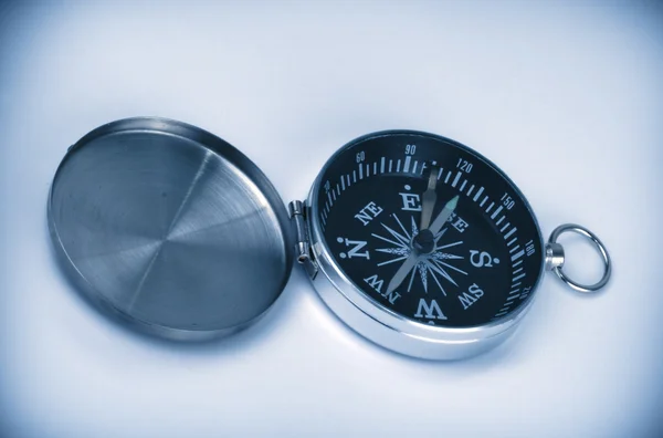 Open compass in blue — Stock Photo, Image