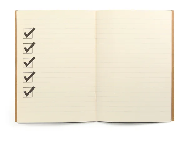 Notebook with checklist — Stock Photo, Image