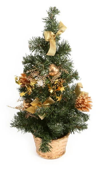 Vánoční strom proti bílé — Stock fotografie