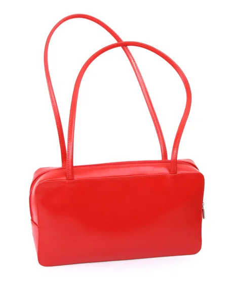 Женская красная кожаная сумка — стоковое фото