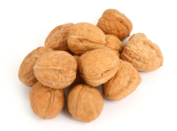 Group of walnuts against white — Stock Photo, Image