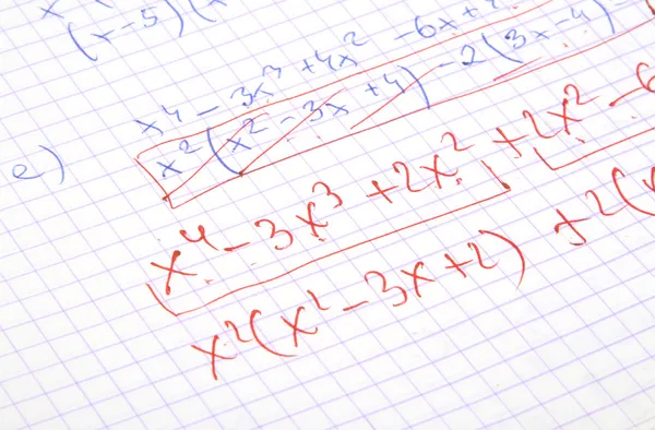 Calcoli di matematica scritti a mano — Foto Stock