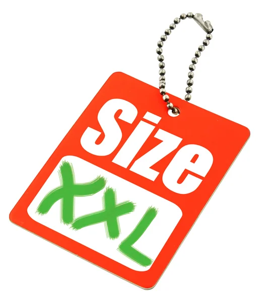 Tag tamanho XXL — Fotografia de Stock