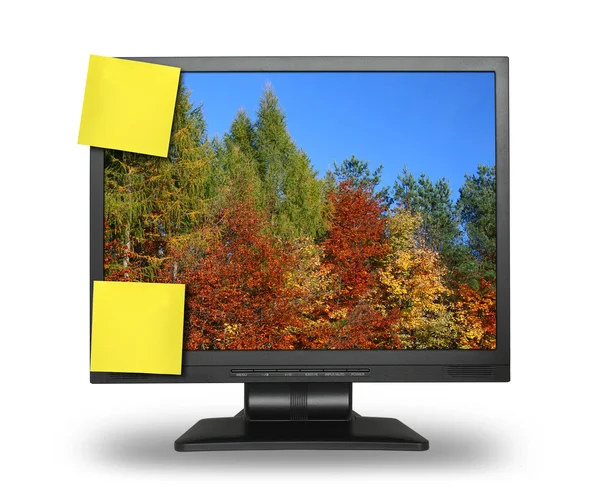 Lcd with fall wallpaper — Stock Photo, Image