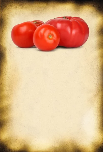 用紙の背景とトマト — ストック写真