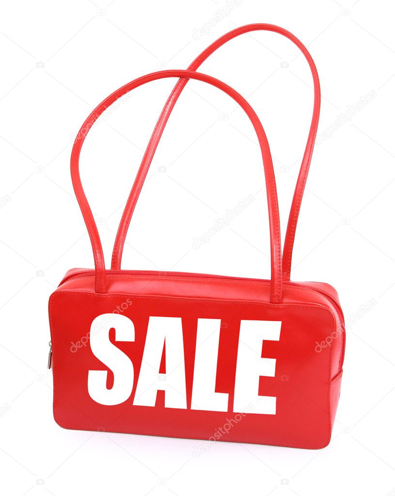 Handbag with red sale sign