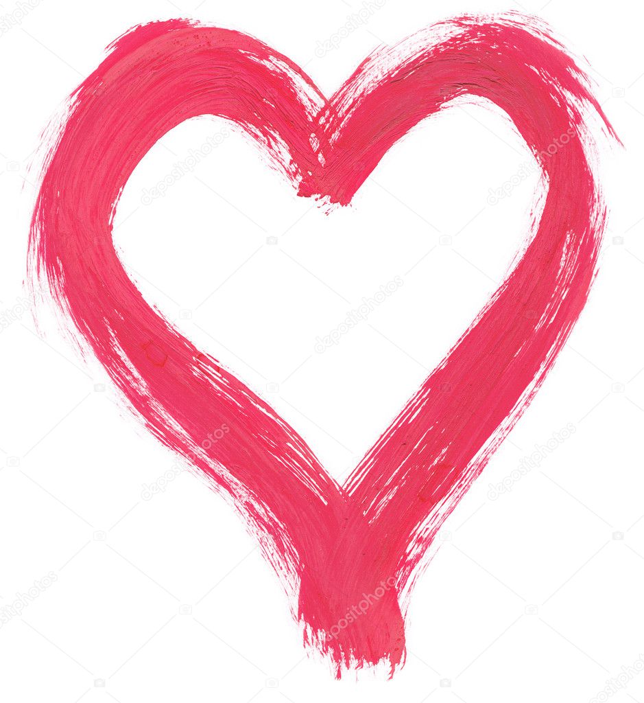 Pink handpainted heart