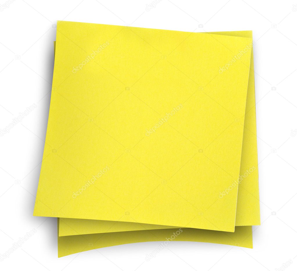 Three yellow sticky notes
