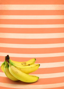Bananas against retro background clipart